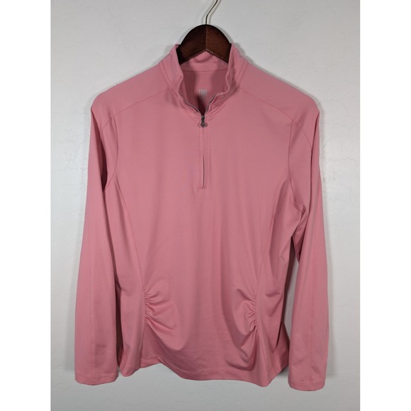 Tail Tops - Tail Pullover Womens Medium Pink Quarter Zip Long Sleeve‎ Golf Athletic Stretch
